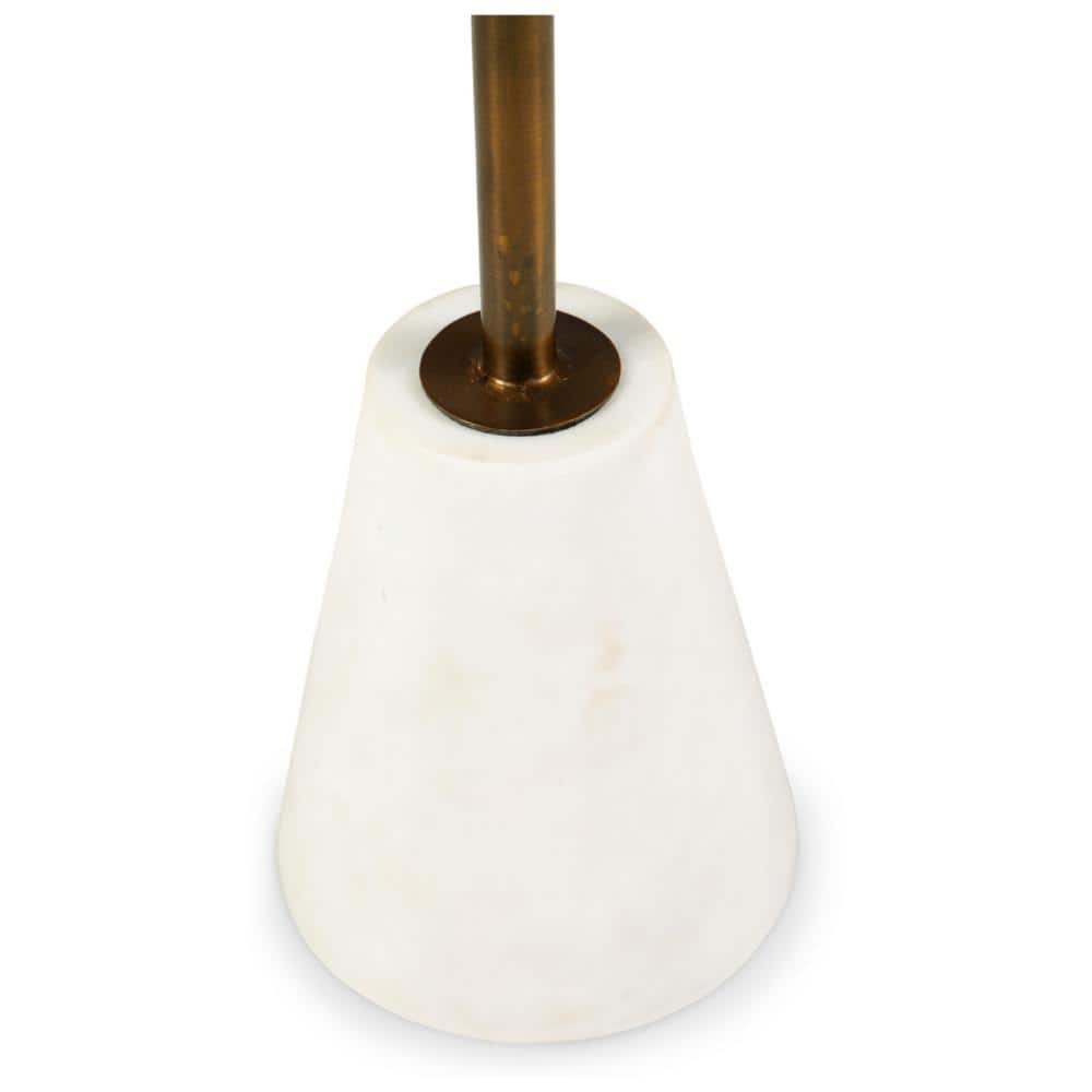 Black and White Marble Round Accent Table with Gold Metal Base
