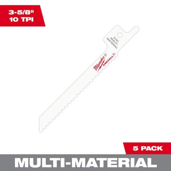 MILWAUKEE 48-00-1610 7-3/8" L x 5 TPI Specialty Cutting Bi-metal Reciprocating 