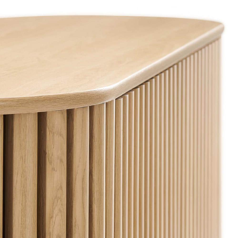 Fortitude 59'' Oak Oval Sideboard with Metal Legs