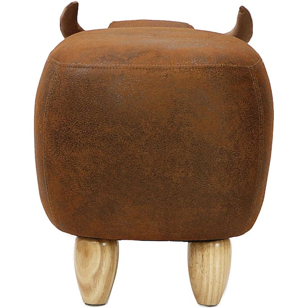 Critter Sitters 14 in. Brown Cow Ottoman 15x32