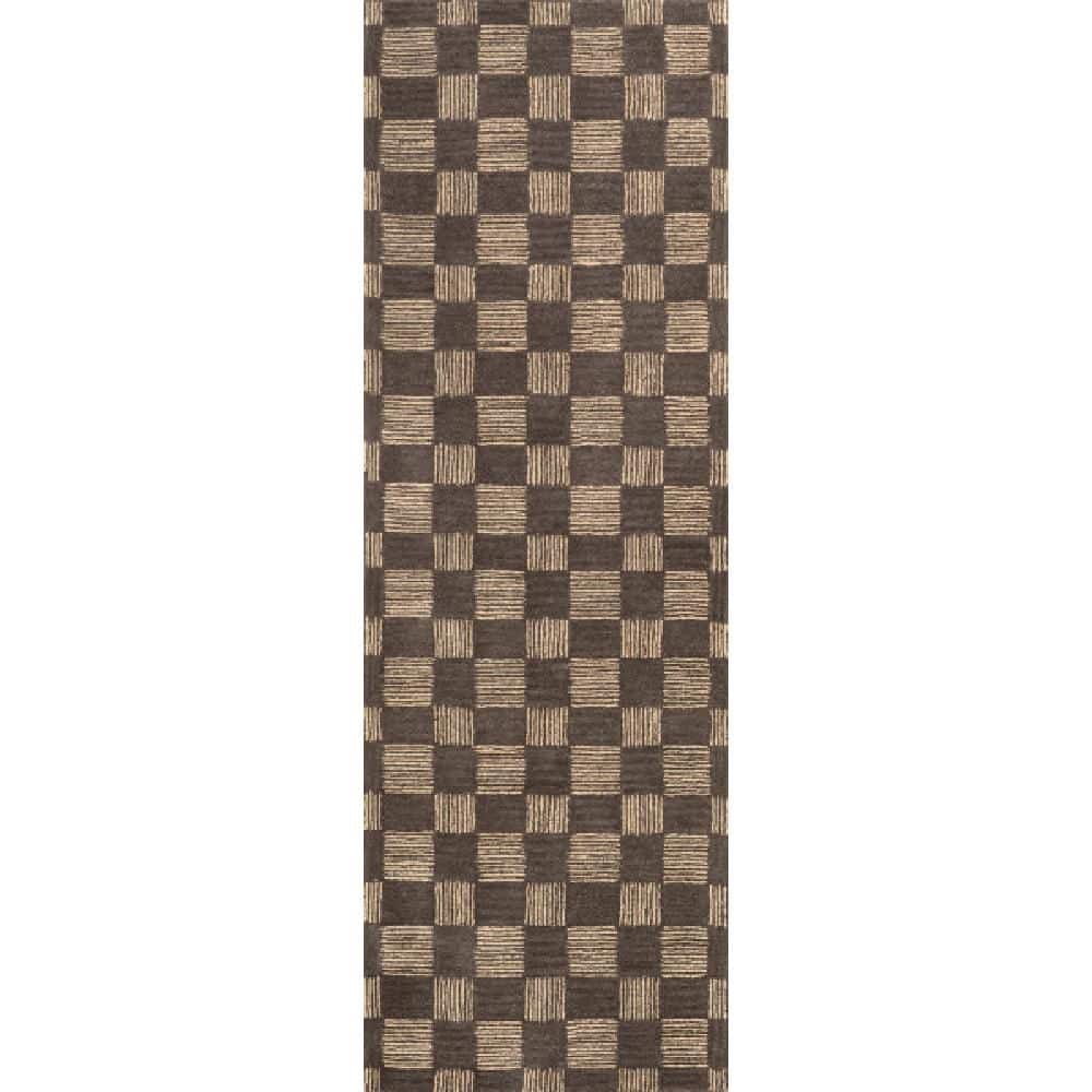 Quince Checkered2 ft. 6 in. x 8 ft. Wool Brown  Indoor/Outdoor Patio Runner Rug price history on PriceWatchPro