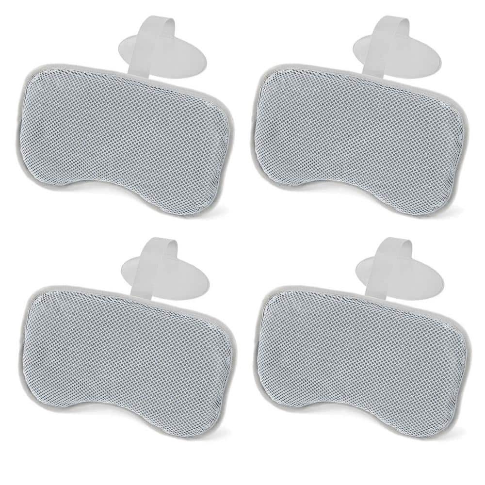 Padded Spa Pillow with Adjustable Strap in Gray (4-Pack)
