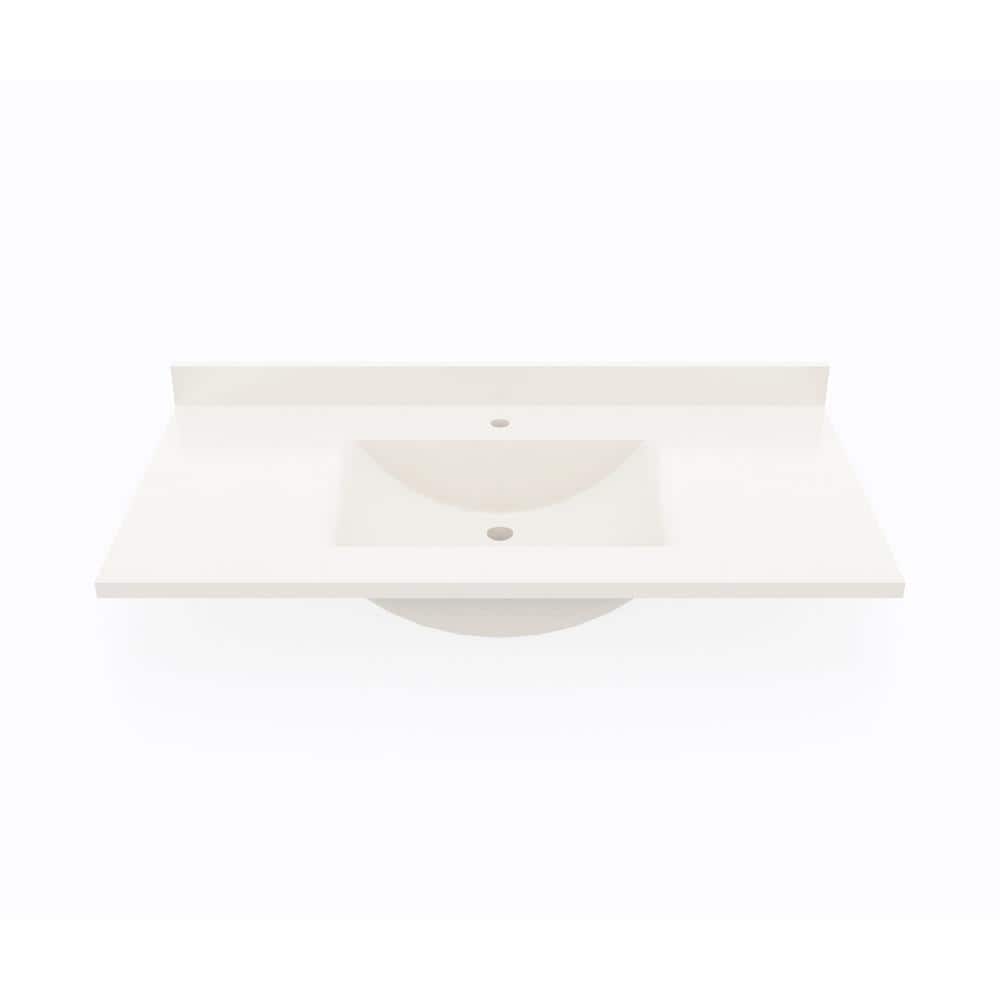Bisque Solid Surface Single Sink 43'' Bathroom Vanity Top