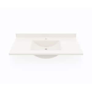 Contour 43 in. W x 22 in. D Solid Surface Vanity Top with Sink in Bisque