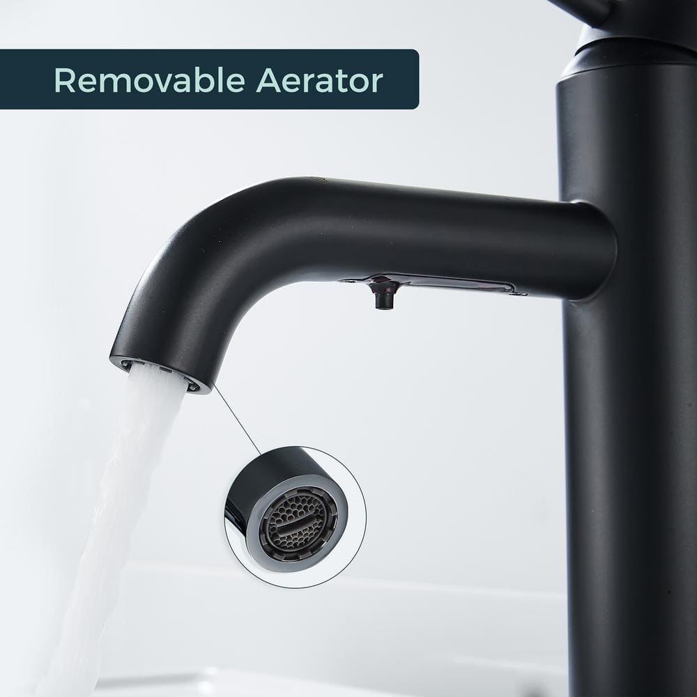 Matte Black Single Handle Deck Mounted Bathroom Faucet