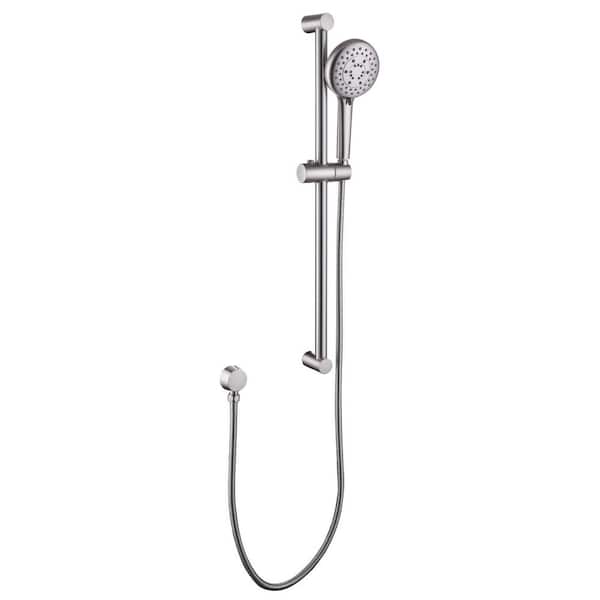waterpar 1-Spray 4.72 in. Handheld Shower Head with Slide Bar in Brushed Nickel