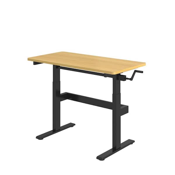 Unbranded 48 in. W x 24 in. D Hand Crank Adjustable Height Workbench with Rubber Wood Tabletop