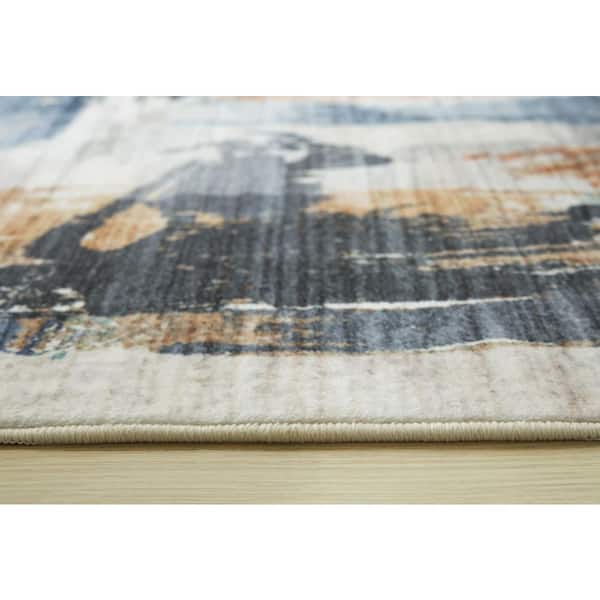 Hessland Blue/Beige 8 ft. x 10 ft. Abstract Area Rug