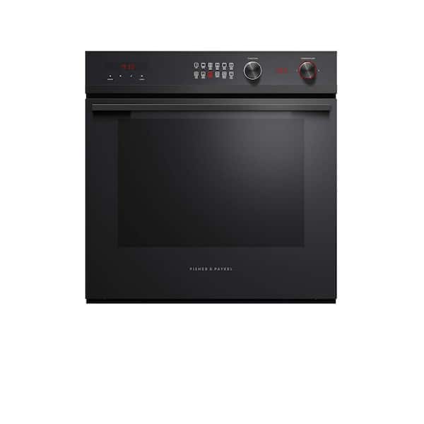 Fisher & Paykel Contemporary 24 in. 3 cu. ft. Single Electric Wall Oven with Convection and Self-Clean in Black