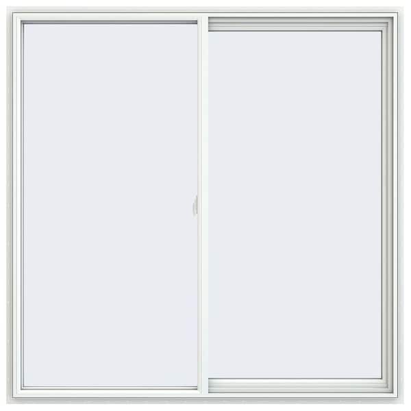 JELD-WEN 59.5 in. x 59.5 in. V-2500 Series White Vinyl Right-Handed Sliding Window with Fiberglass Mesh Screen