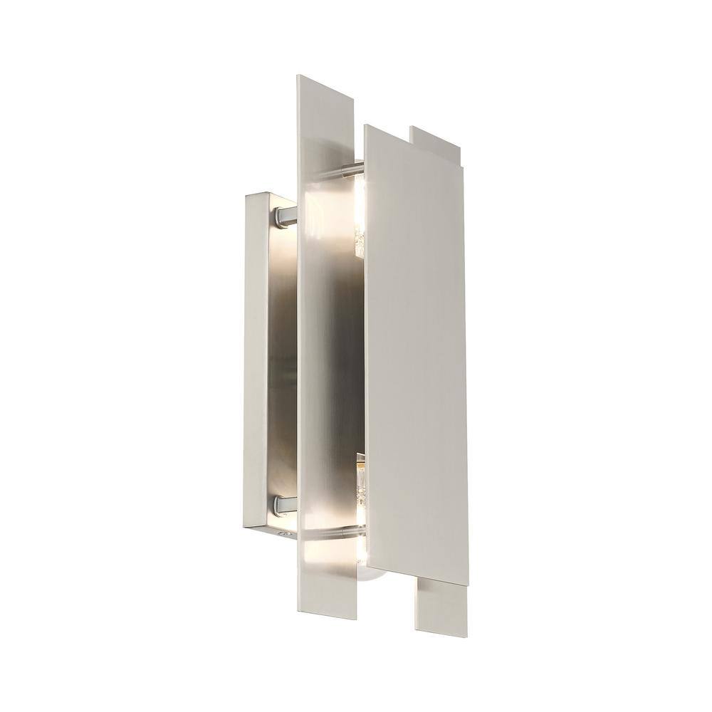Brushed Nickel 2-Light Vertical/Horizontal Wall Sconce
