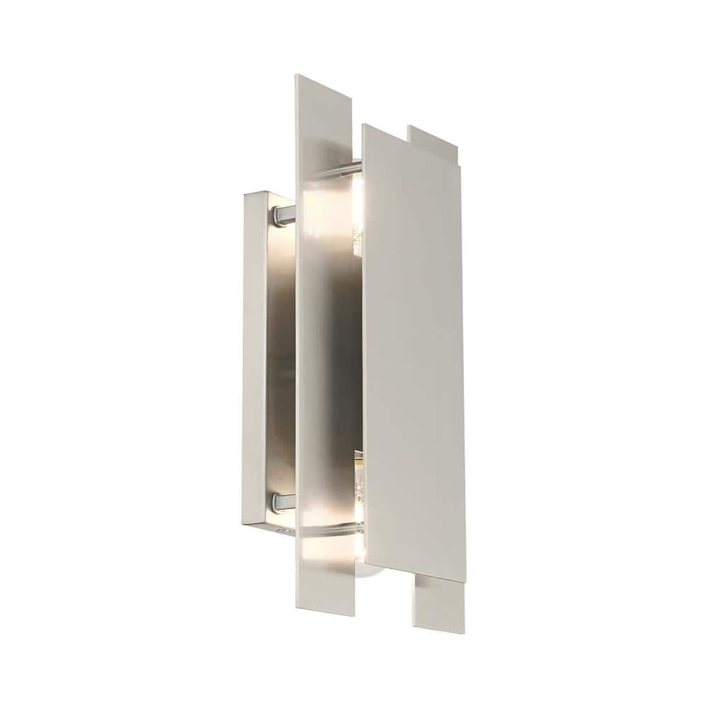 Brushed Nickel 2-Light Vertical/Horizontal Wall Sconce