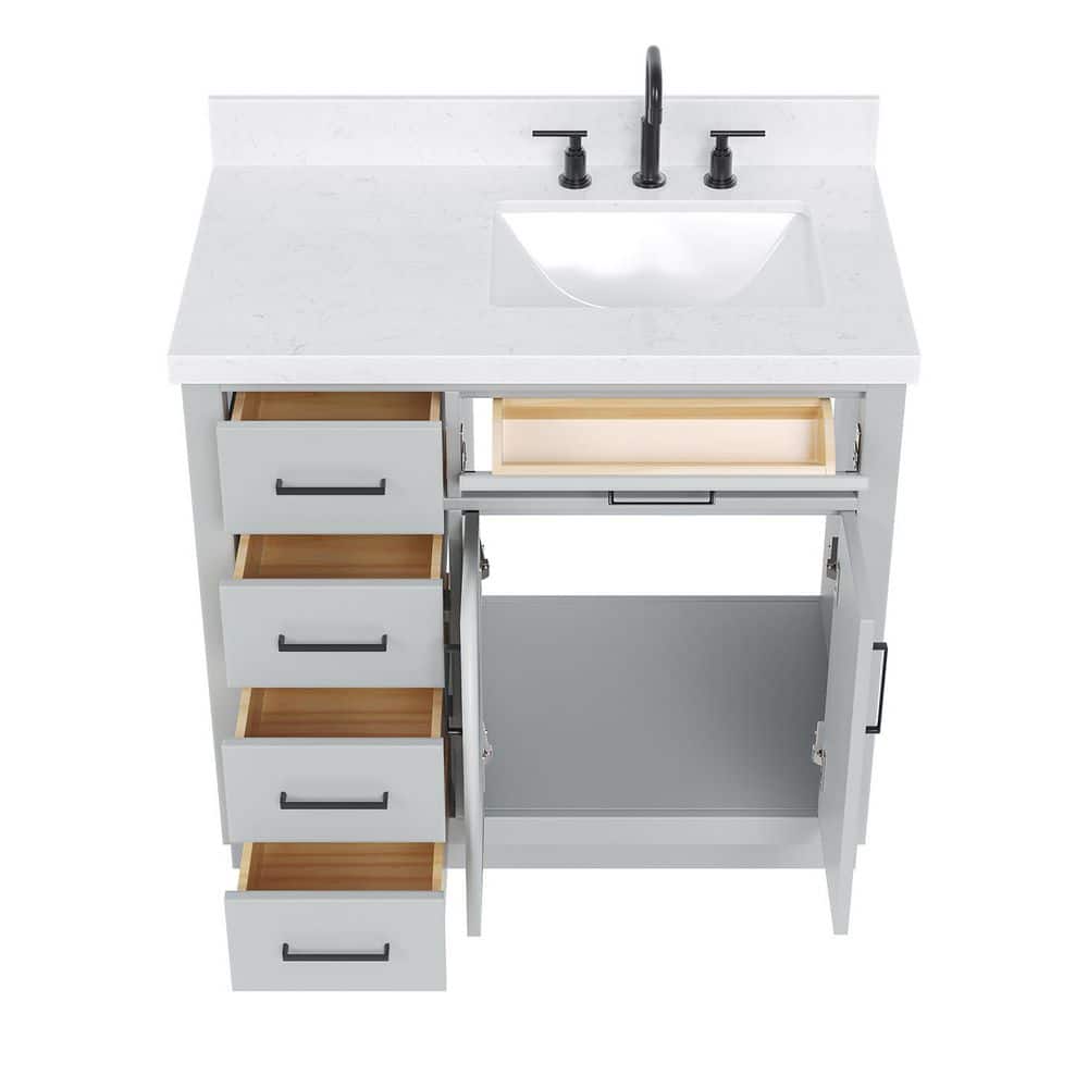 Hepburn 36" Gray Hardwood Freestanding Single Vanity Set