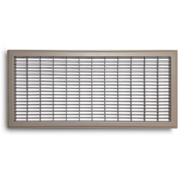 TruAire 10 in. x 24 in. Heavy Duty Steel Floor Return Air Grille in Brown