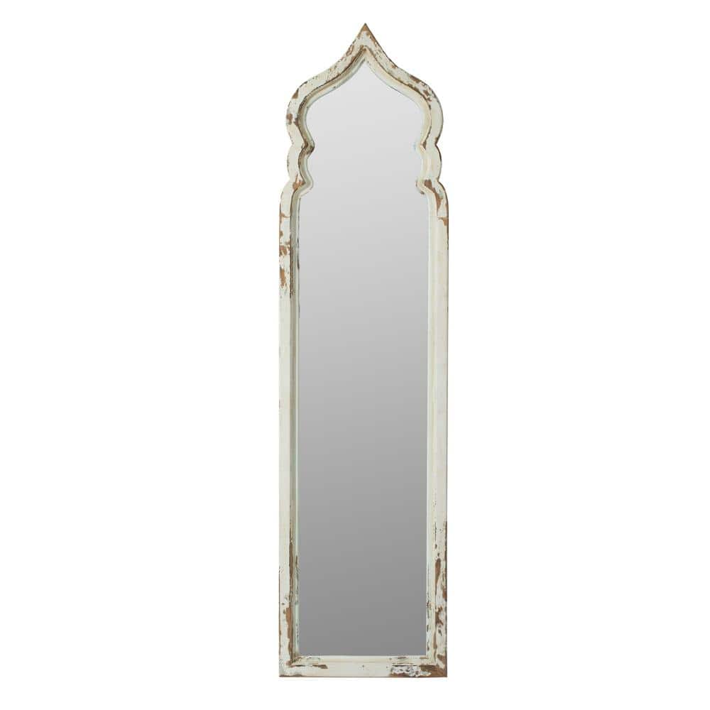 Elegant Aesthetic Vintage White 19 in. W x 73.2 in. H Rectangle MDF Full Le