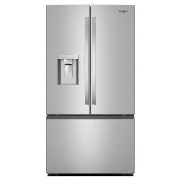 36 in. 30 cu. ft. Standard Depth French Door Refrigerator in Print Resist Stainless w/ In-Door Water and Ice Maker