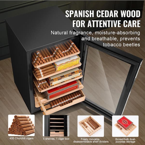 VEVOR Electric Cigar Humidor 70 L 29.4 in. H x 16.9 in. W