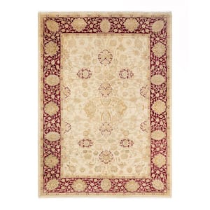 Mogul One-of-a-Kind Traditional Ivory 6 ft. 2 in. x 8 ft. 6 in. Oriental Area Rug