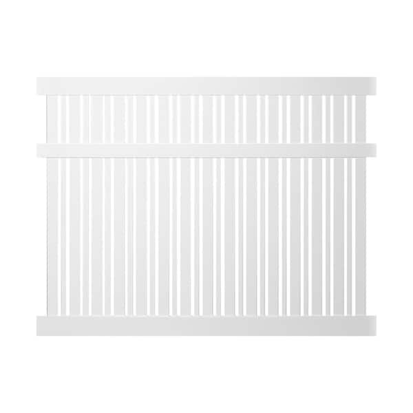 Weatherables Davenport 5 ft. H x 6 ft. W White Vinyl Semi-Privacy Fence Panel Kit