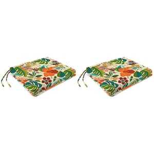 19 in. L x 17 in. W x 2 in. T Lensing Jungle Outdoor Rectangular Chair Pad Seat Cushion (2-Pack)
