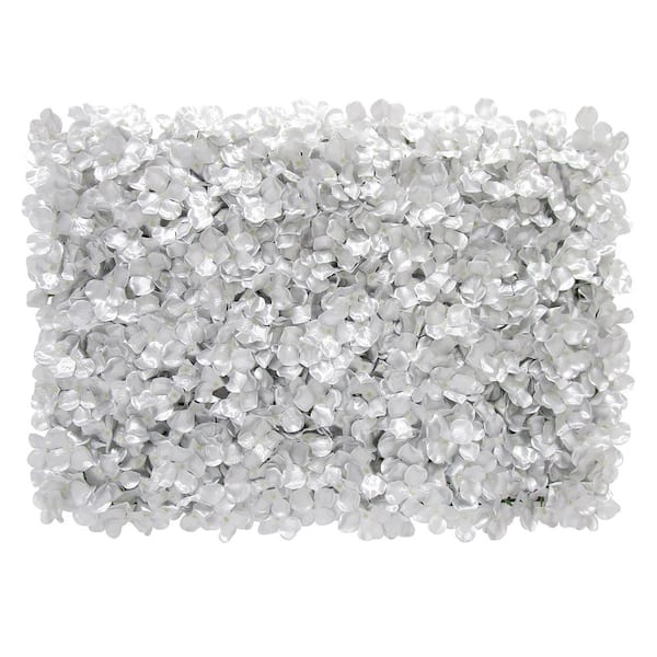 LIVING LUXURY 16 in. x 24 in. Silver Artificial Hydrangea Flower 