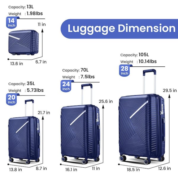 4 Piece Luggage Set With TSA-approved locks And Expandable Design