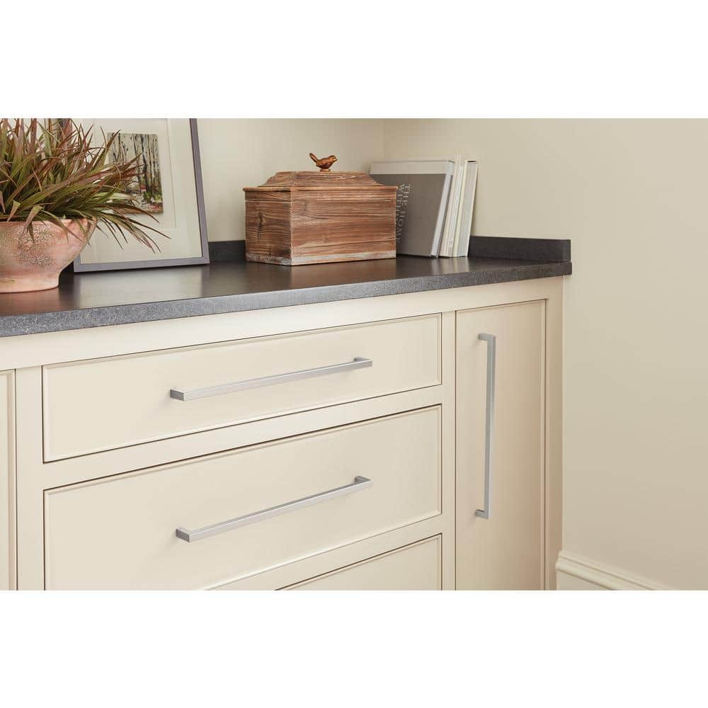 Monument Satin Nickel 13-Inch Rectangular Cabinet Bar Pull