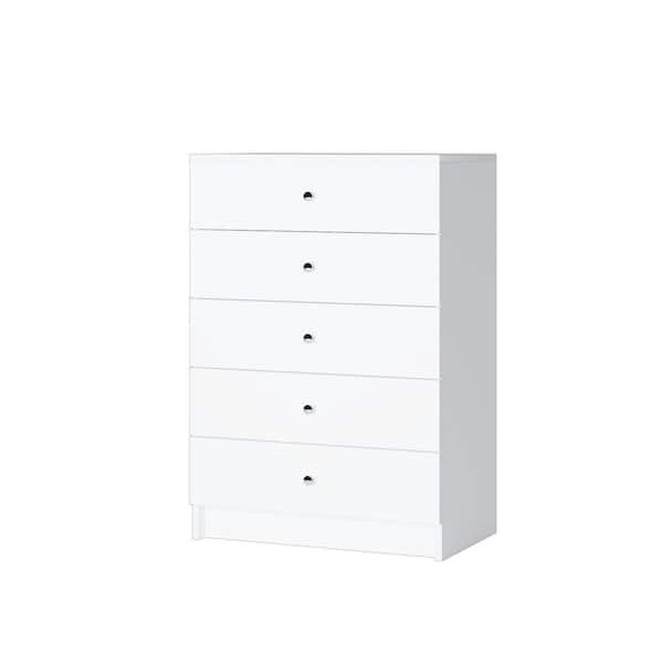 Vista 25.5 in. W White 5 Drawer Hutch Base 1-Shelf Wood Closet System