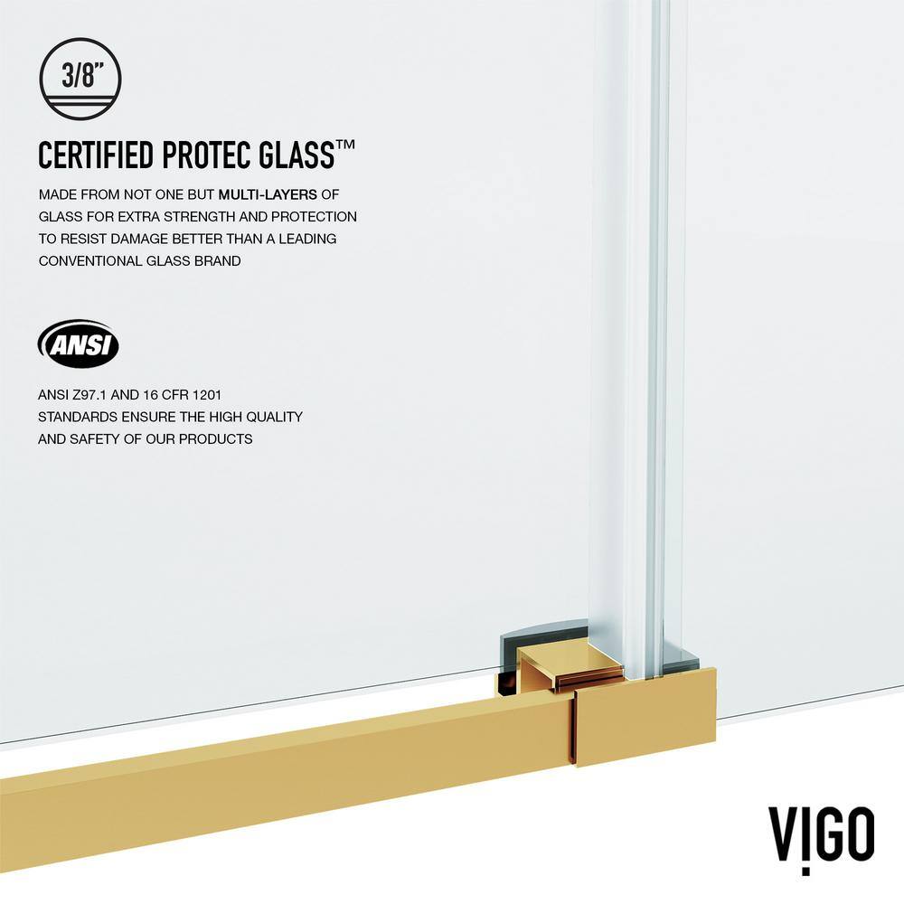 Hamilton Matte Brushed Gold Frameless Sliding Tub Door