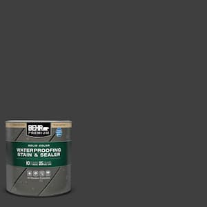 1 qt. #ECC-10-2 Jet Black Solid Color Waterproofing Exterior Wood Stain and Sealer