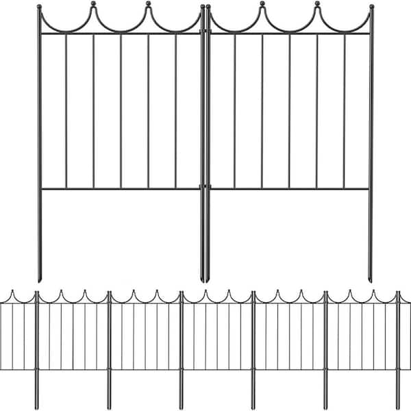 24 in. Metal Decorative Garden Fence No Dig Animal Barrier for Dog Rabbits Flower Bed Yard Patio Landscaping 10 Pack