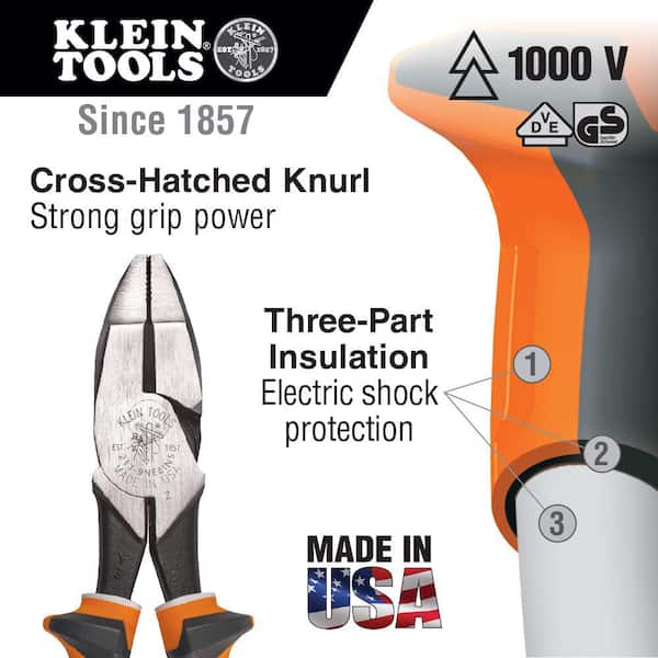Insulated Pliers, Slim Handle Side Cutters, 9-Inch