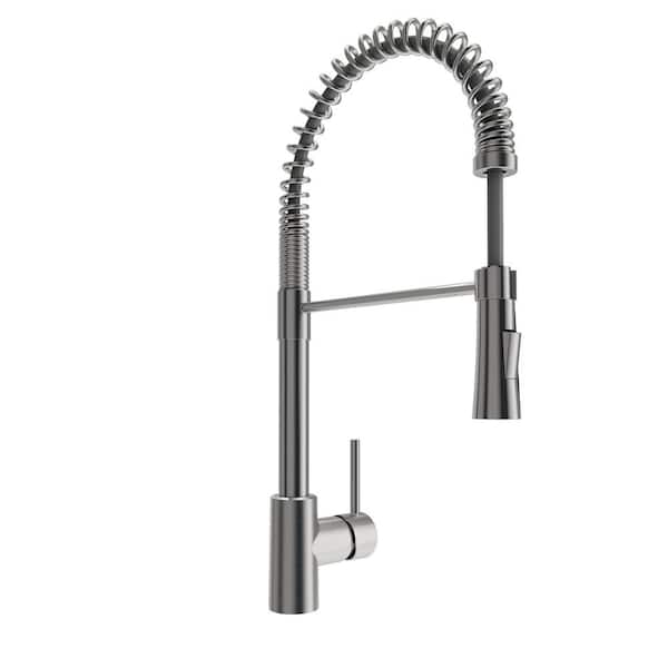 BOCCHI Livenza 2.0 Single Handle Pull Down Sprayer Kitchen Faucet in Stainless Steel