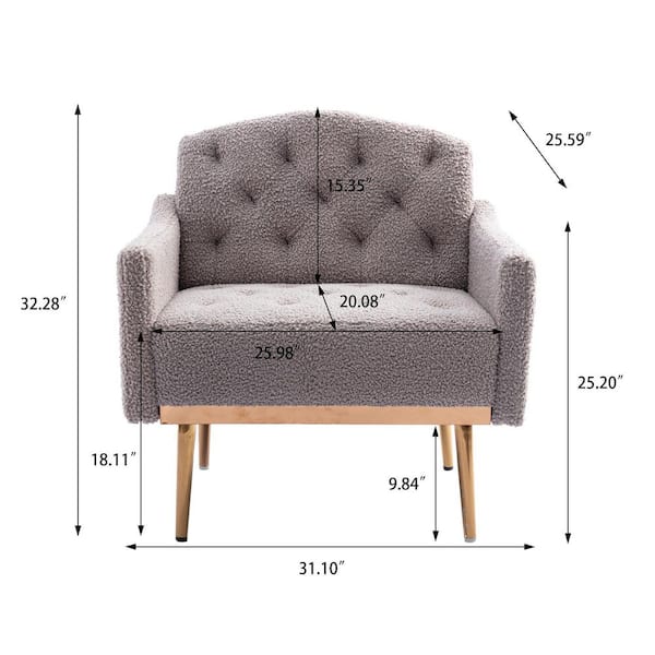 FURNY 3 Seater Brayden Fabric Sofa Set (Grey) : : Home & Kitchen