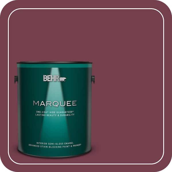 BEHR MARQUEE 1 gal. #T11-4 Blood Rose Semi-Gloss Enamel Interior Paint & Primer