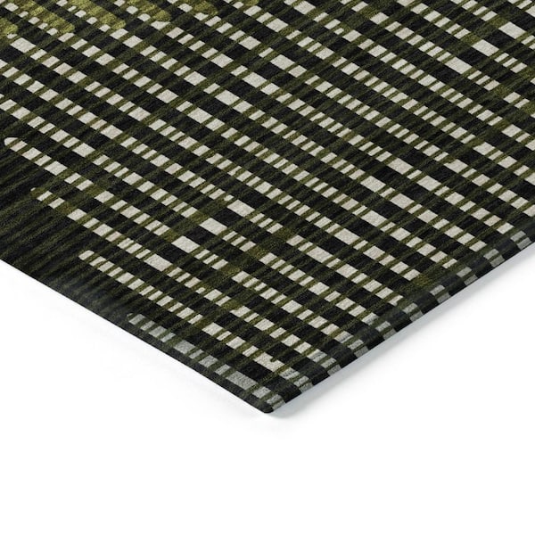 Chantille Machine Washable Indoor/Outdoor Abstract ACN1001 Olive 8 ft. x 8 ft. Area Rug