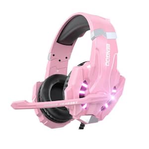 Pink Wired Gaming Noise Cancelling Over the Ear Headphones