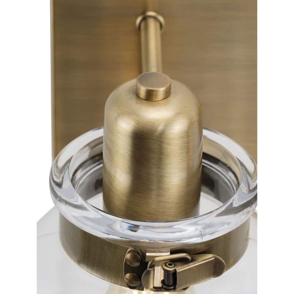 Calhoun Vintage Brass 2-Light Bath Vanity with Clear Glass