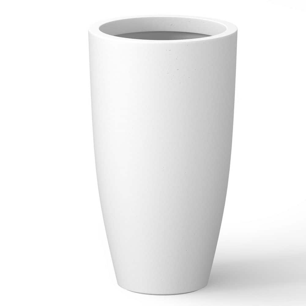 13.5 in. Large Crisp White(Enhanced Interior) Concrete Round Planter / Pot with Drainage Holes price history on PriceWatchPro