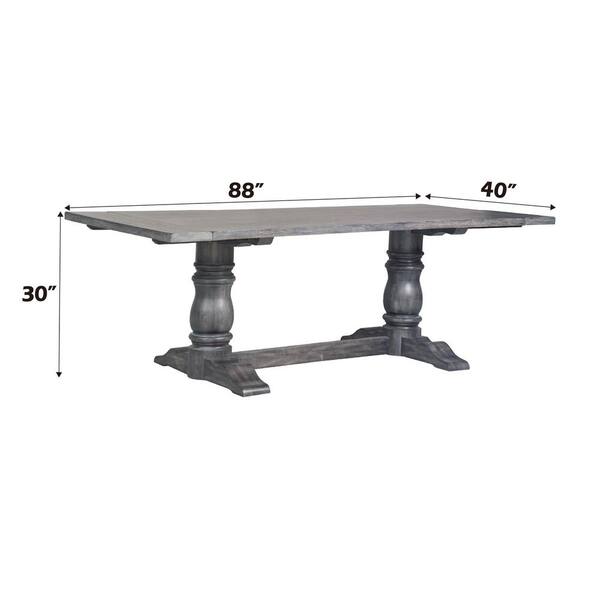 Noble House Boyle 7-Piece Rectangle Gray Wood Top Dining Table Set
