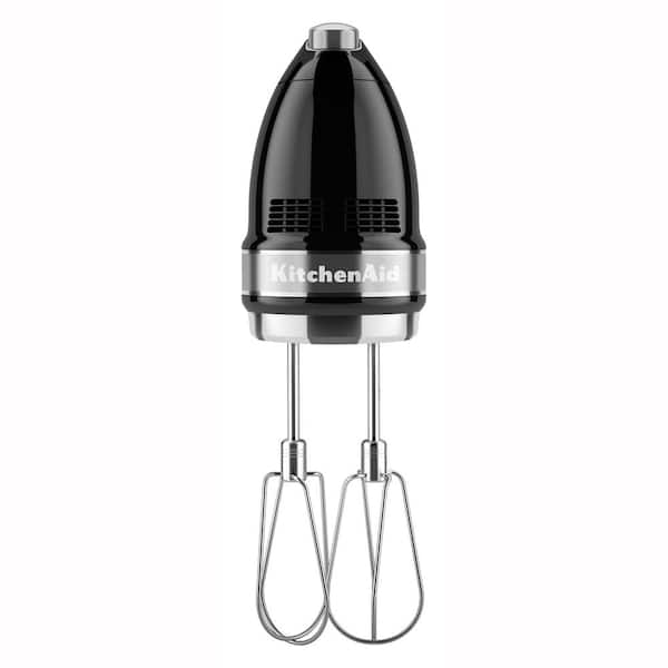 KitchenAid 9-Speed Onyx Black Hand Mixer with Beater and Whisk