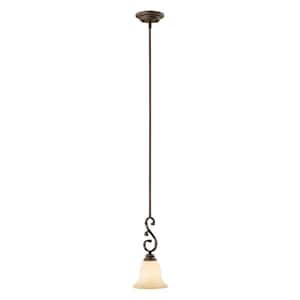 Rubbed Bronze Pendant with Turinian Scavo Glass