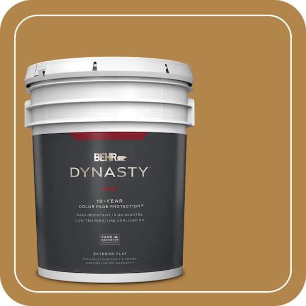 BEHR DYNASTY 5 gal. #MQ4-09 Rice Curry Flat Exterior Stain-Blocking ...