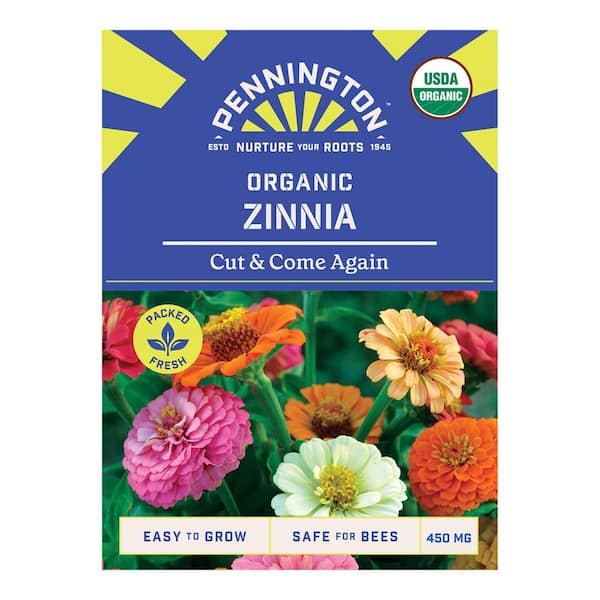 Organic Zinnia Cut & Come Again Flower Seeds