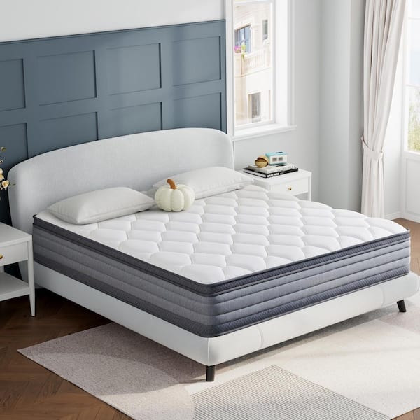 PICCHESS Queen Medium Individually Wrapped Innerspring Hybrid 12 in. Bed-in-a-Box Mattress