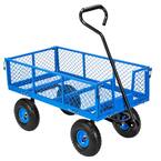 Capacity Pneumatic Tires Red All-Terrain Wooden Racer Wagon Garden Cart 200 lb