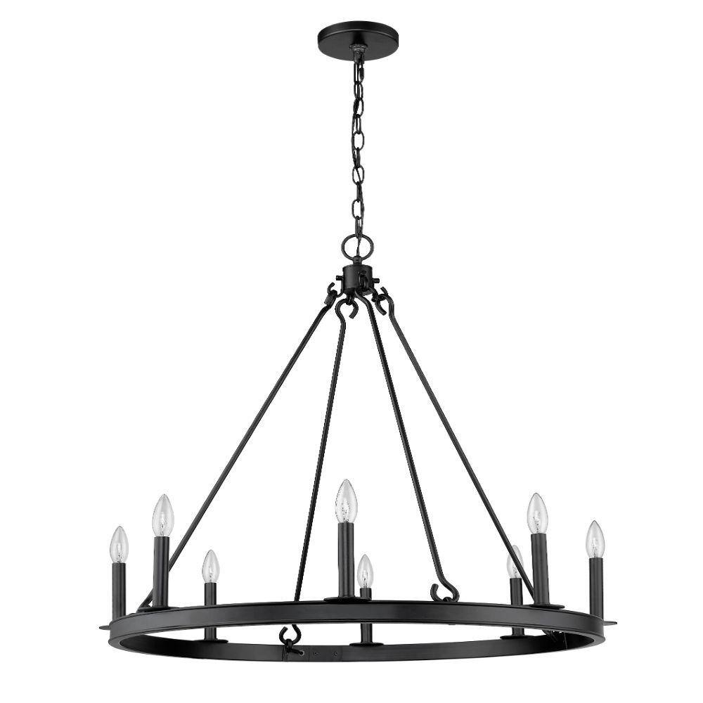Matte Black 8-Light Candle-Inspired Chandelier