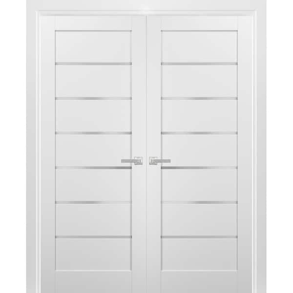 Sartodoors 84 in. x 84 in. Single Panel White Finished Pine Wood Interior Door Slab with Hardware