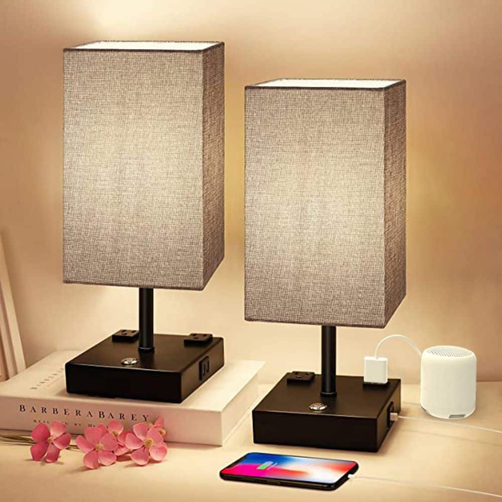 Alaisa 16 Touch Dimmable USB Desk Lamp with Glass Shade (Set of 2)