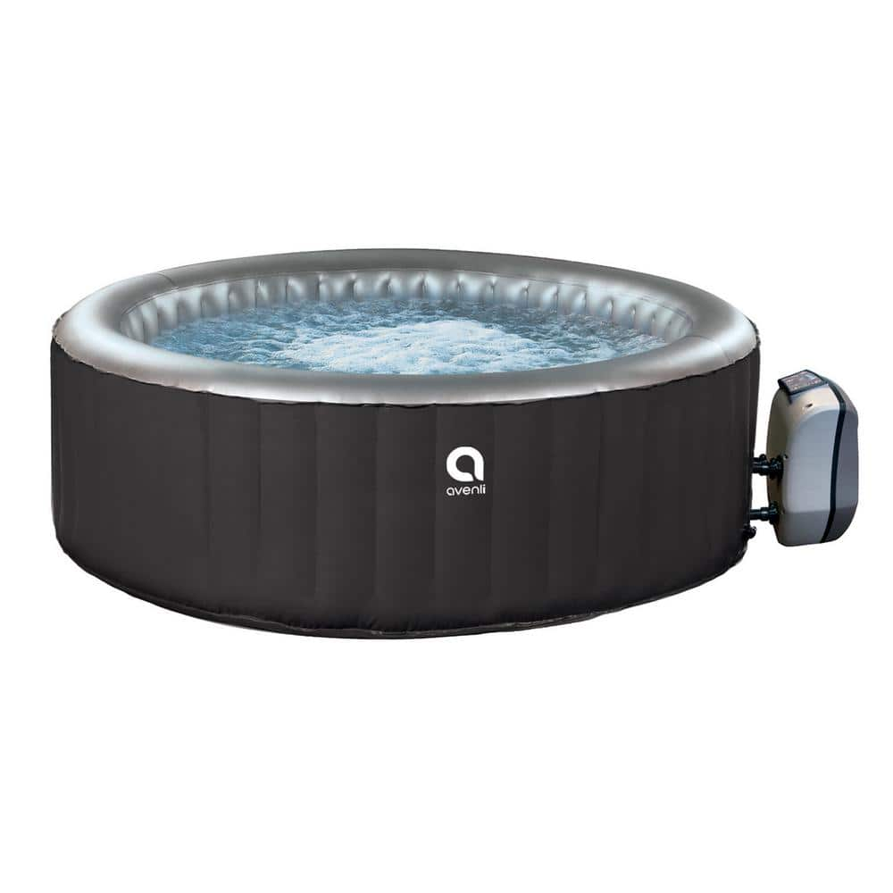 JLeisure Avenli 65 in. 686 L 3-Person Inflatable Round Hot Tub Spa in Black